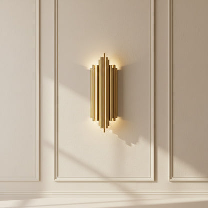Applique murale dorée Galiana style Art Déco avec éclairage double haut et bas, finition métal