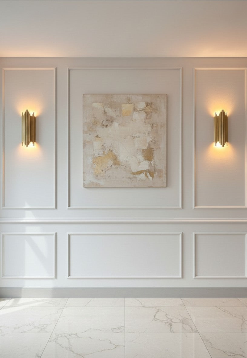 Galiana applique murale dorée style Art Déco avec double éclairage haut et bas.